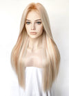 Blonde With Brown Highlights Straight Lace Front Kanekalon Synthetic Hair Wig LF3330