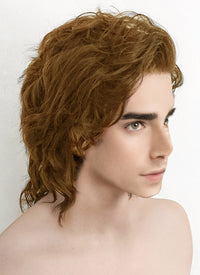 Brown Wavy Lace Front Synthetic Men's Wig LF407B (Customisable)