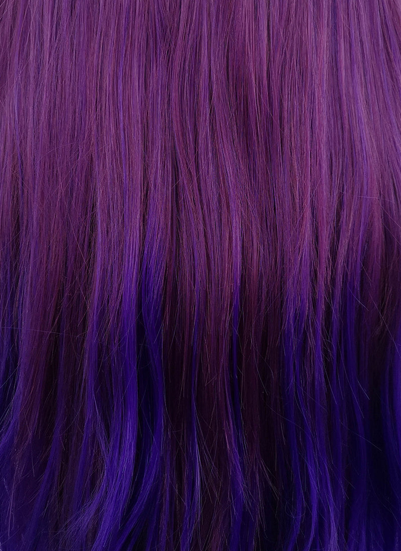 Two Tone Purple Straight Lace Front Synthetic Wig LF5125