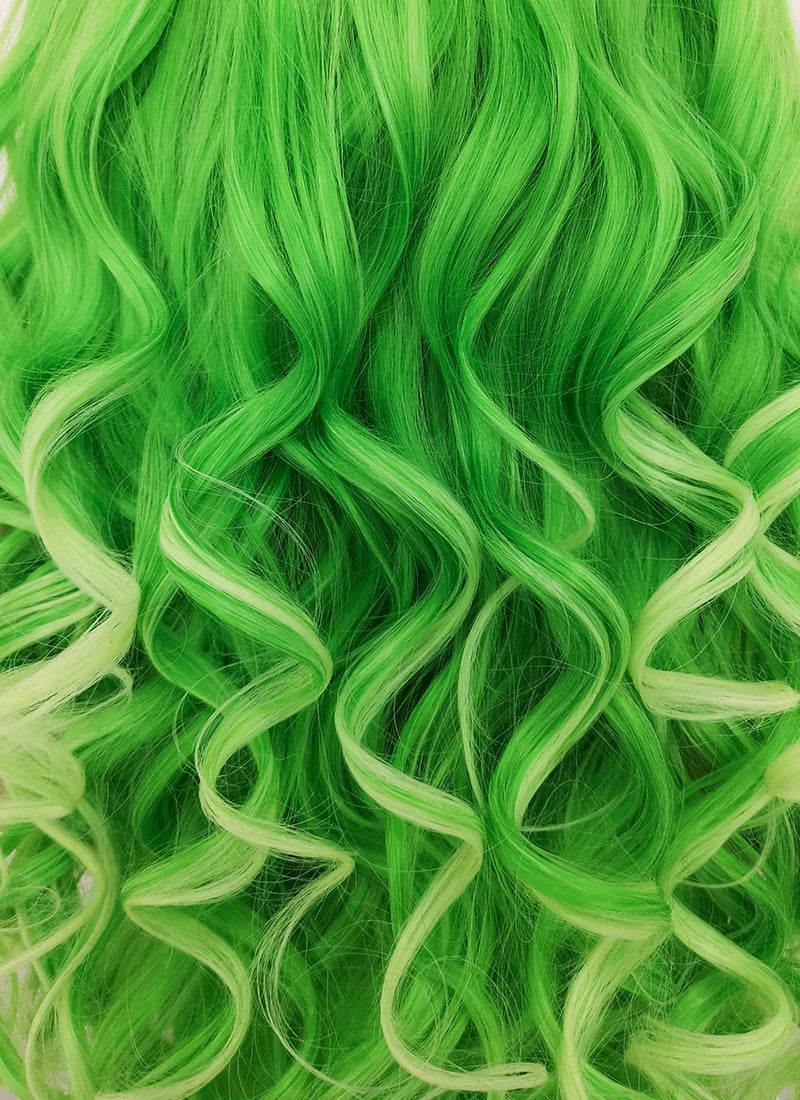 Two Tone Green Wavy Lace Front Synthetic Wig LF5133