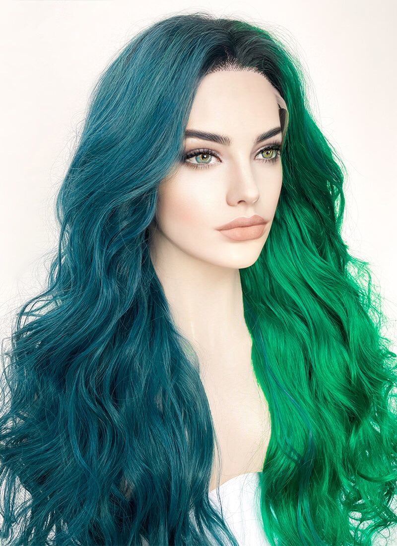 Blue shop green wig