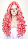 Pink Mixed Red Spiral Curly Lace Front Synthetic Wig LF5167