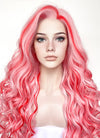 Pink Mixed Red Spiral Curly Lace Front Synthetic Wig LF5167