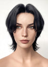 Jet Black Wolf Cut Lace Front Synthetic Wig LF6016