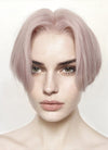 Pastel Pale Plum Straight Lace Front Synthetic Wig LF6017