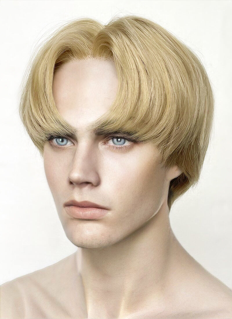 Golden Blonde Straight Lace Front Synthetic Men's Wig LF6020A