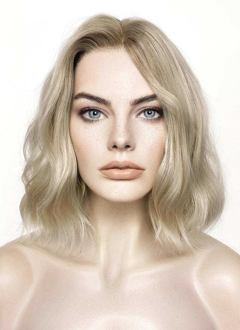 Spider-Man: Across the SpiderVerse Gwen Stacy Ash Blonde With Brown Roots Wavy Lace Front Synthetic Wig LF6026