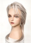 Pastel Grey Blonde Wolf Cut Straight Lace Front Synthetic Men's Hair Wig LF6034