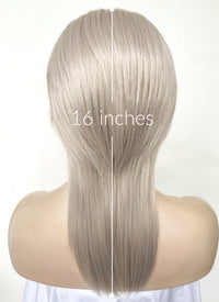 Pastel Grey Blonde Wolf Cut Straight Lace Front Synthetic Men's Hair Wig LF6034
