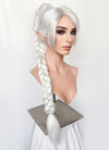 Baldur's Gate 3 Shadowheart White Yaki Straight Lace Front Synthetic Wig With Ponytial Extension LF6048