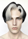 Black And White Straight Lace Front Synthetic Men's Wig LF6049