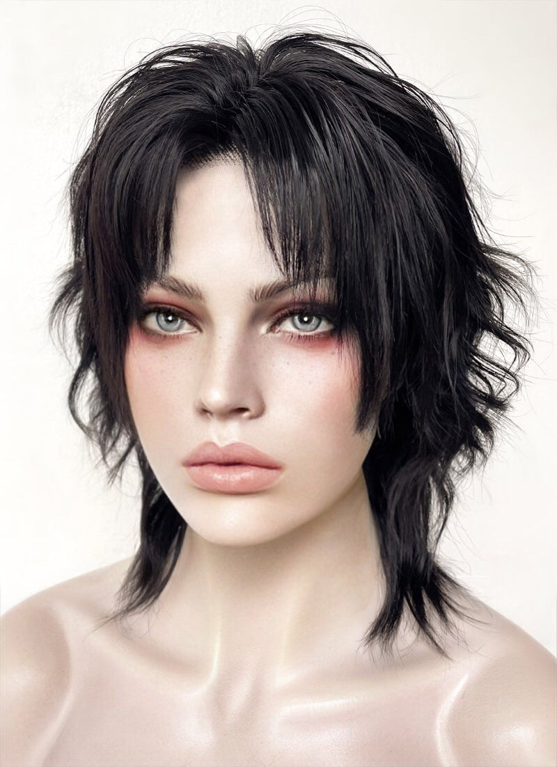 Baldur's Gate 3 Evelyn Natural Black Wavy Lace Front Synthetic Wig LF6052