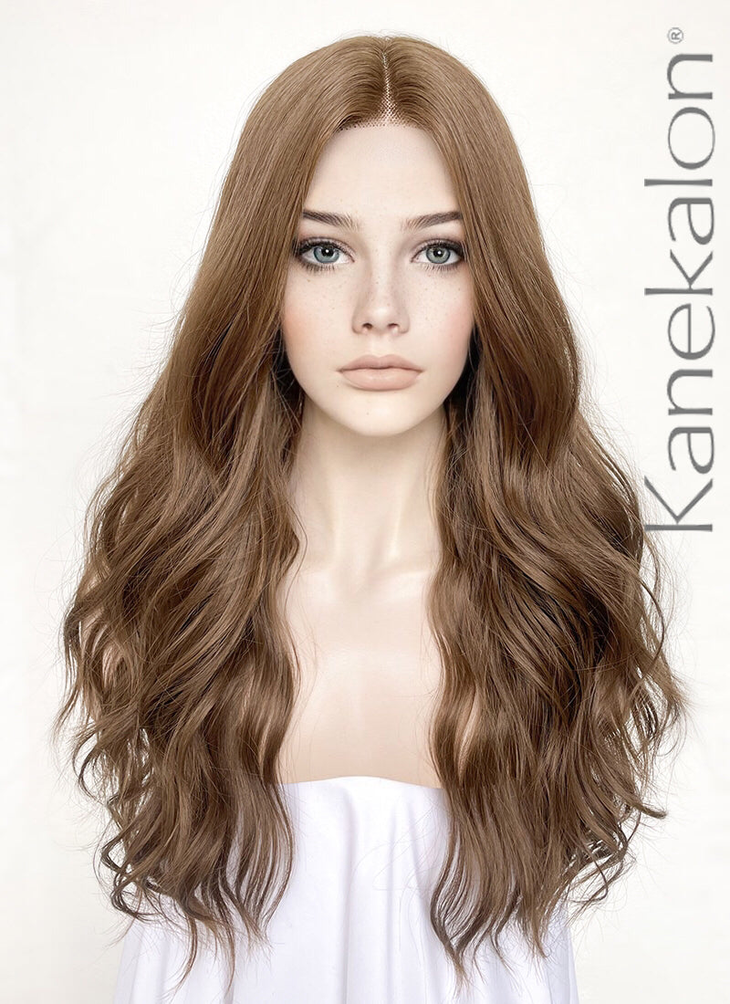 Brunette Wavy Lace Front Kanekalon Synthetic Wig LF7000