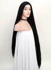 Straight Yaki Jet Black Lace Front Synthetic Wig LF701R