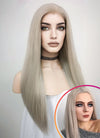 Pastel Blondish Grey Straight Lace Front Synthetic Wig LF238