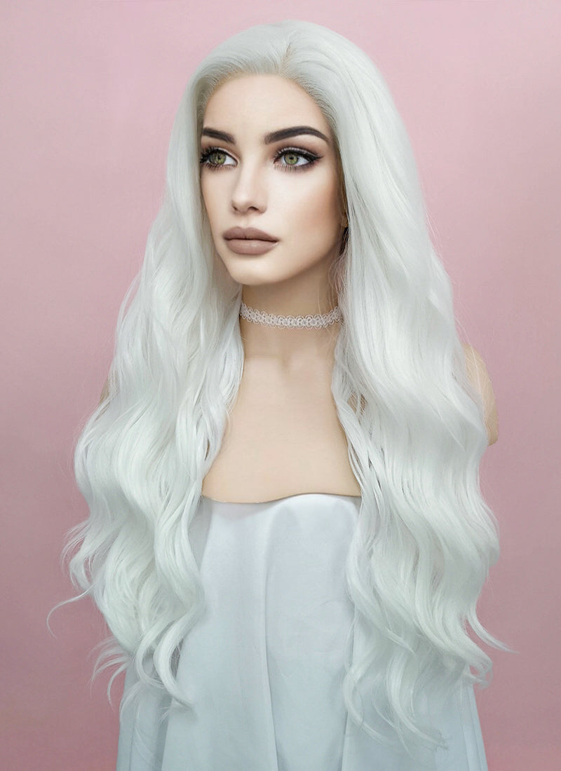 Wavy White Lace Front Synthetic Wig LF388