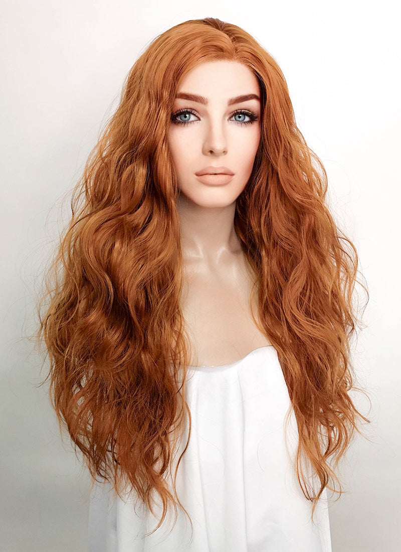 Long curly hot sale ginger wig uk