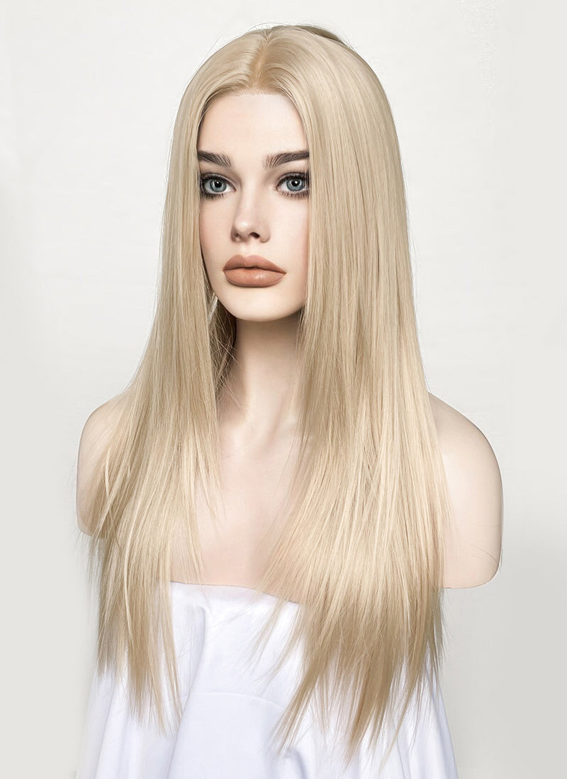 Ash Blonde Straight Lace Front Synthetic Wig LFK5536A