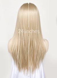 Ash Blonde Straight Hush Layered Cut Lace Front Synthetic Wig LFK5536A