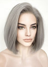 Grey Straight Bob Lace Front Synthetic Wig LFK5550