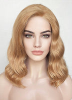Golden Blonde Wavy Bob Lace Front Synthetic Wig LF1266