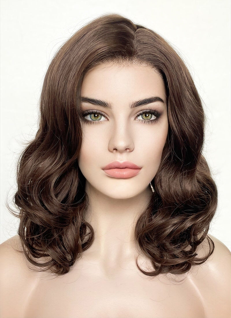 Brunette Wavy Lace Front Synthetic Wig LF256