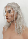 The Witcher Geralt of Rivia Silver Grey Curly Lace Front Synthetic Men's Wig LFX5127