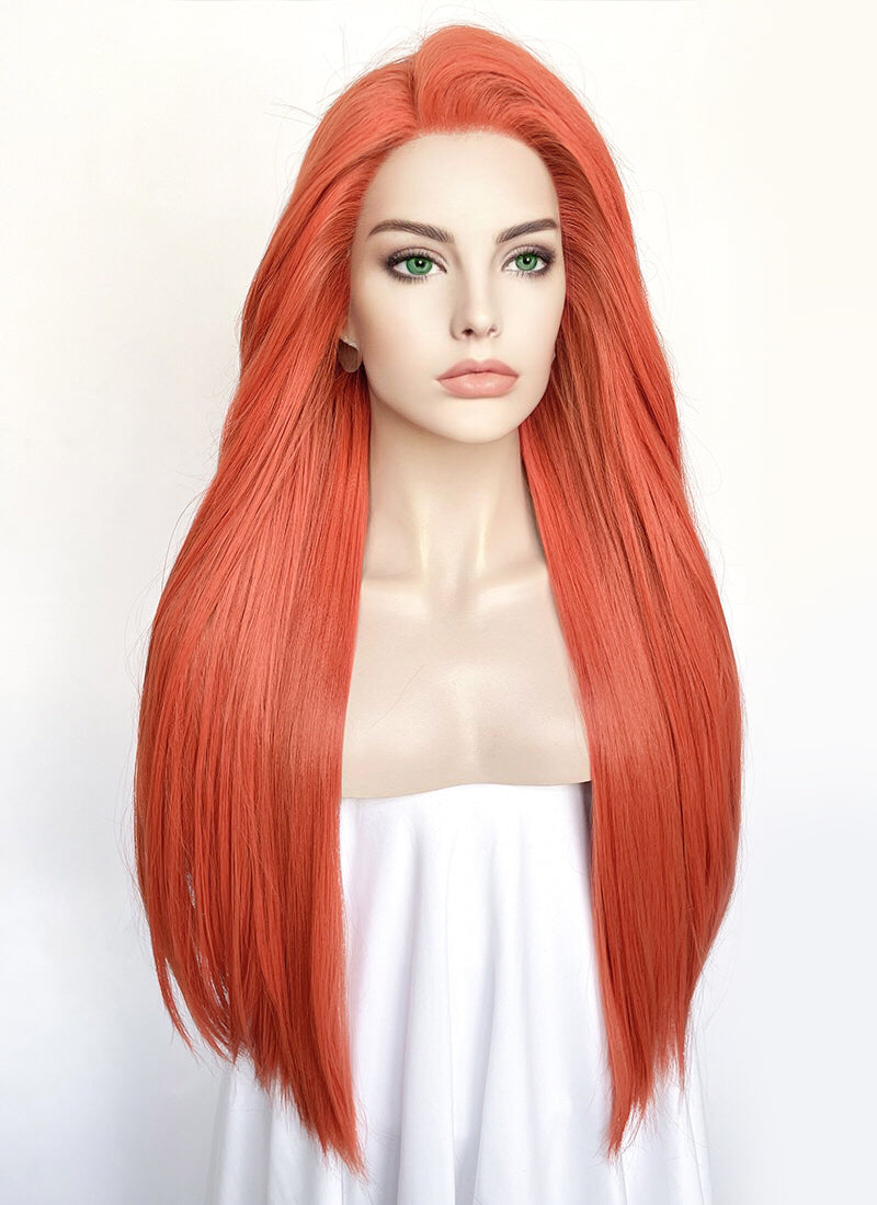 Invincible Atom Eve Ginger Straight Yaki Lace Front Synthetic Wig LN6028A
