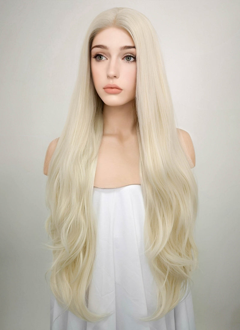 Straight Platinum Blonde Lace Wig CLW150D (Customisable)
