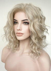 Pastel Ash Blonde Wavy Lace Front Synthetic Wig LW4017