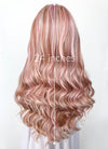 Pink Blonde Brown Mixed Wavy Lace Front Synthetic Wig LW4019