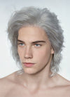 Light Grey Wavy Lace Front Synthetic Men's Wig LW4020