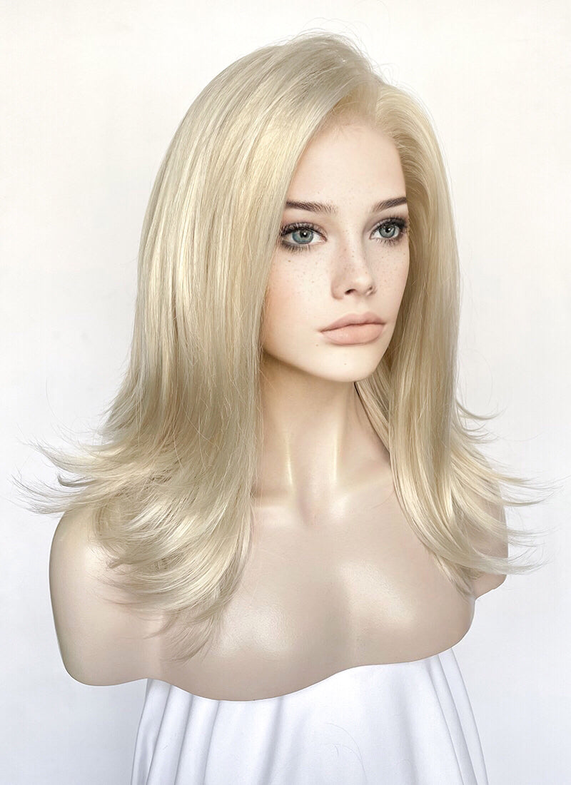 Pastel Ash Blonde Straight Lace Front Synthetic Hair Wig LW4029