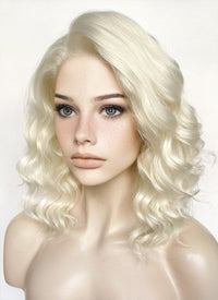 Platinum Blonde Wavy Lace Front Synthetic Wig LW4031