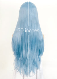 Straight Pastel Blue Lace Front Synthetic Wig LW769B