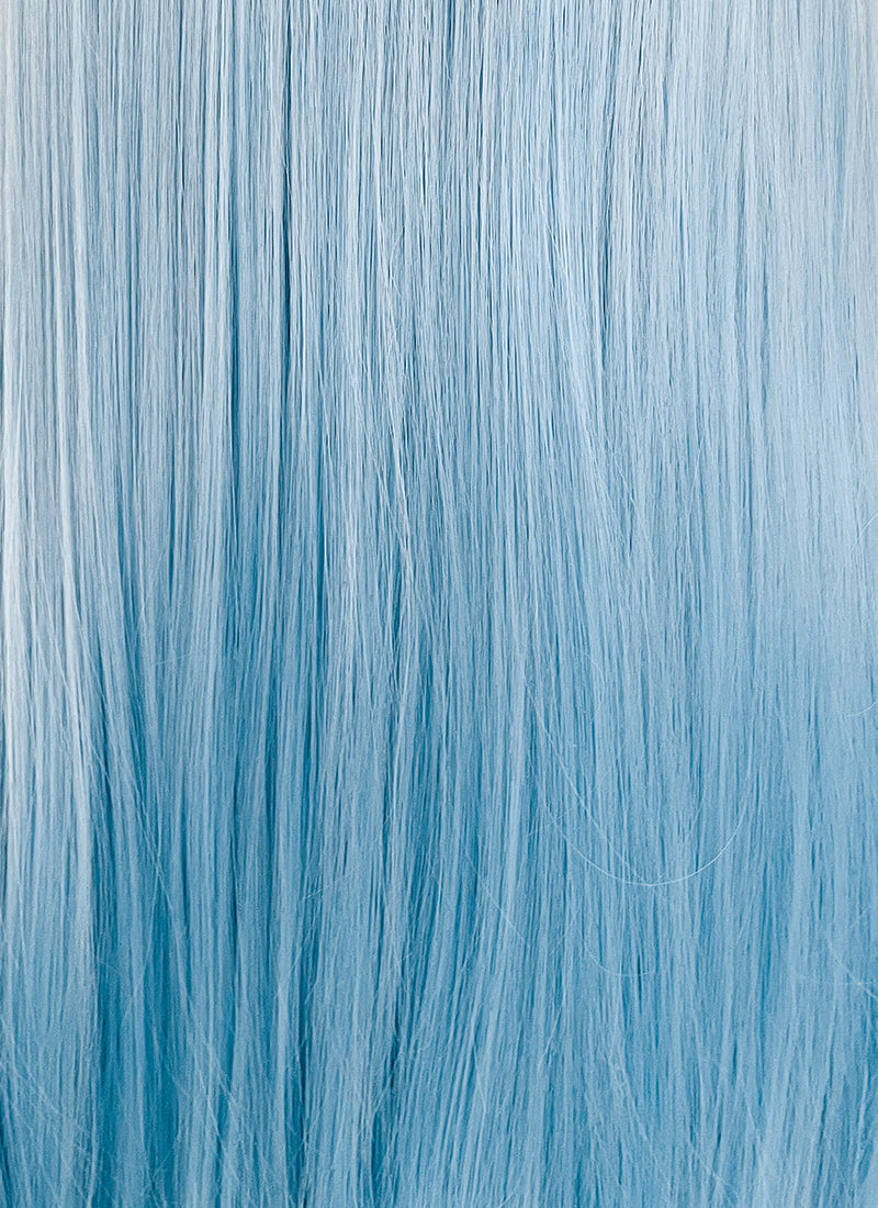 Straight Pastel Blue Lace Front Synthetic Wig LW769B