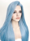 Straight Pastel Blue Lace Front Synthetic Wig LW769B