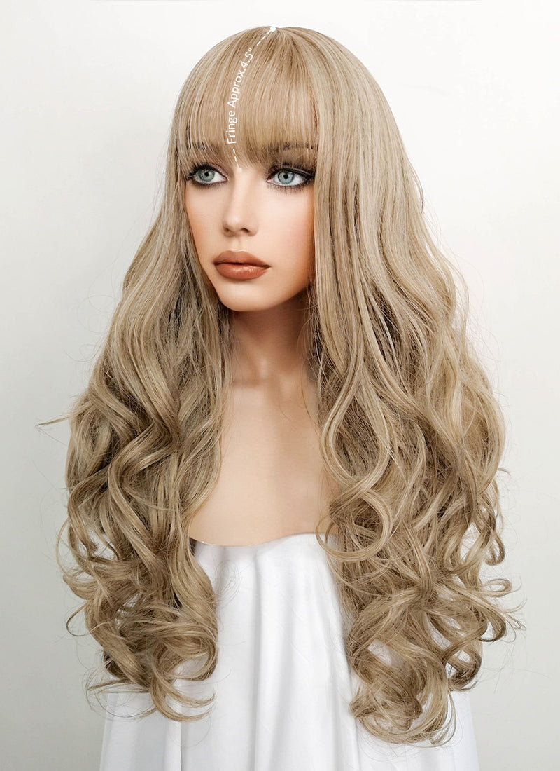 Ash Blonde Wavy Synthetic Wig NS061