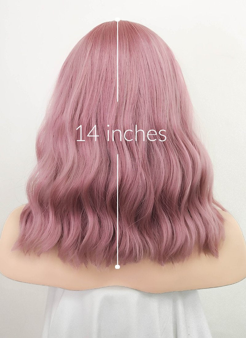 Pink Wavy Synthetic Wig NS063