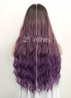 Two Tone Purple With Dark Roots Wavy Synthetic Wig NS068 - Wig Is Fashion Australia