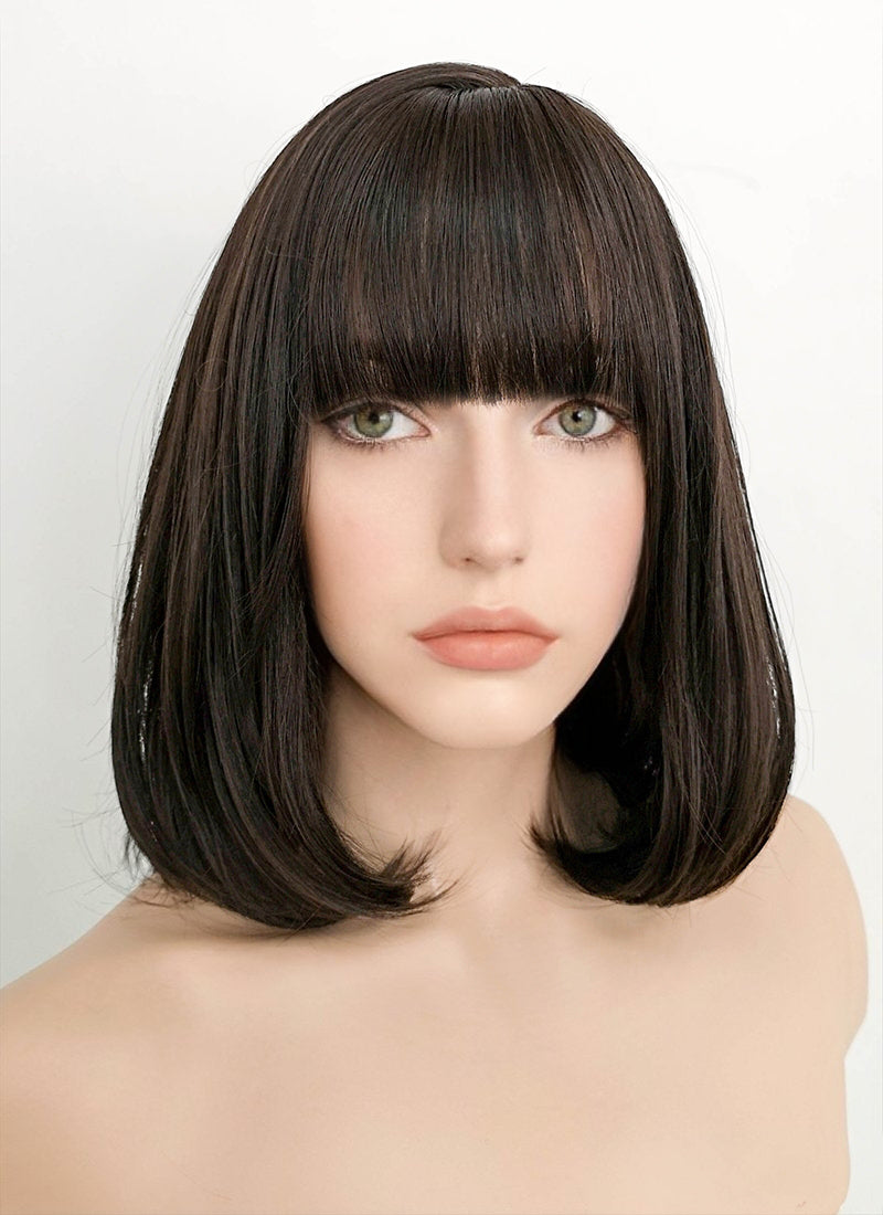 Brunette Straight Synthetic Bob Wig NS077