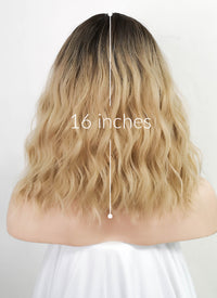 Blonde With Dark Roots Wavy Synthetic Wig NS176