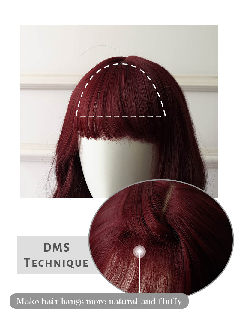 Red Wavy Synthetic Wig NS231