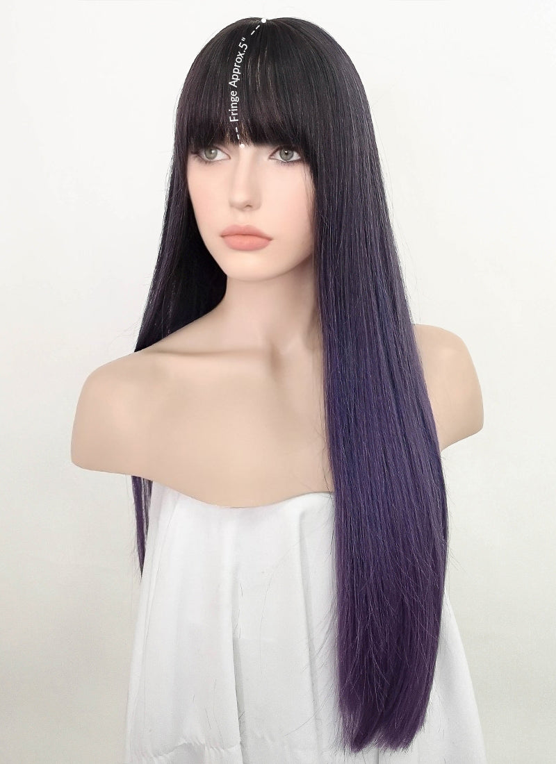 Two Tone Purple Straight Synthetic Wig NS240
