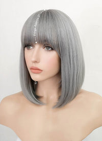 Grey Straight Bob Synthetic Hair Wig NS257