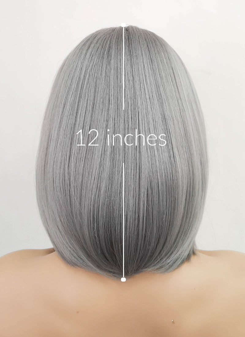 Grey Straight Bob Synthetic Hair Wig NS257