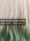 Blonde Mixed Green Wavy Synthetic Wig NS283