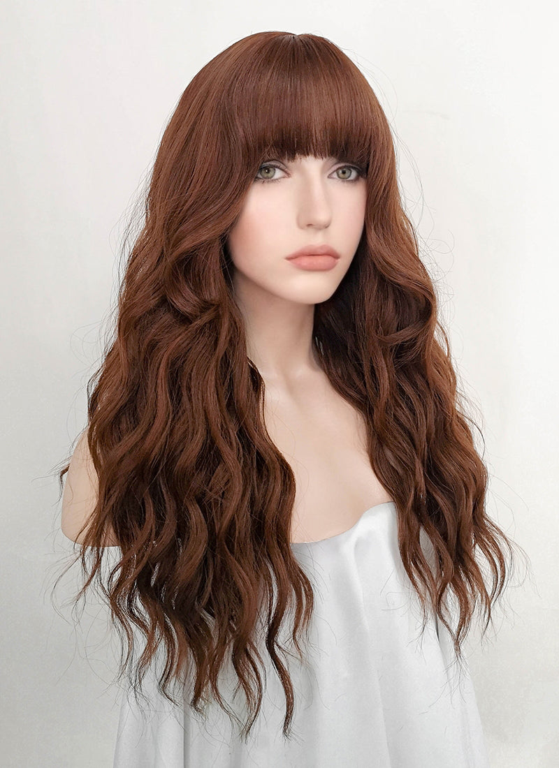 Brown Wavy Synthetic Hair Wig NS303