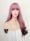 Pink Red Ombre Wavy Synthetic Hair Wig NS345