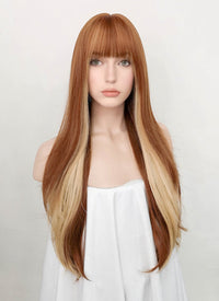 Ginger Mixed Blonde Straight Synthetic Hair Wig NS356A